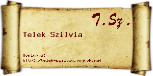 Telek Szilvia névjegykártya